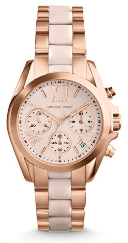 Michael Kors Bradshaw Rose Gold Dial Two Tone Steel Strap Watch for Women - MK6066 Authentic Buy Shop Now