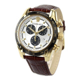 Versace V-Ray Chronograph Quartz White Dial Brown Leather Strap Watch For Men - VE2I00221 Authentic Buy Shop Now