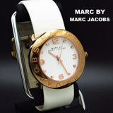 Marc Jacobs Amy White Dial White Leather Strap Watch for Women - MBM1180 Authentic Buy Shop Now