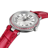 Tissot Bellissima Small Lady Diamonds Mother of Pearl Dial Red Leather Strap Watch For Women - T126.010.66.113.00 Authentic Buy Shop Now