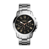 Fossil Grant Chronograph Black Dial Silver Steel Strap Watch for Men - FS4994 Authentic Buy Shop Now