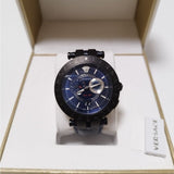 Versace V Race Chronograph Quartz Blue Dial Blue Leather Strap Watch For Men - VEBV00419 Authentic Buy Shop Now