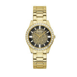 Guess Night Life Diamonds Black Dial Gold Steel Strap Watch for Women - GW0405L2 Authentic Buy Shop Now