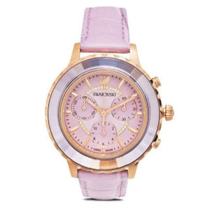 Swarovski Octea Lux Chrono Purple Dial Purple Leather Strap Watch for Women - 5632263 Authentic Buy Shop Now