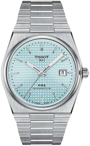Tissot PRX Powermatic 80 Ice Blue Tiffany Dial Silver Steel Strap Watch for Men - T137.407.11.351.00 Authentic Buy Shop Now