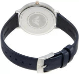 Emporio Armani Kappa White Mother of Pearl Dial Black Leather Strap Watch For Women - AR2509 Authentic Buy Shop Now