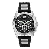 Guess Intrepid Chronograph Black Dial Two Tone Steel Strap Watch for Men - W0167G1 Authentic Buy Shop Now