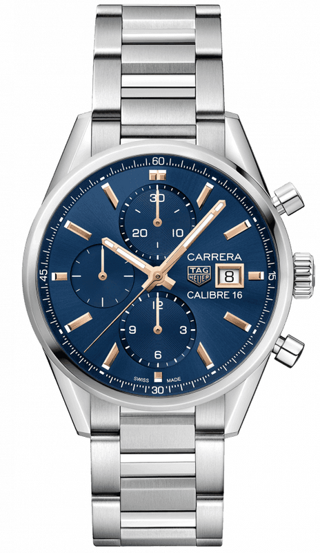 Tag Heuer Carrera Automatic Chronograph Blue Dial Silver Steel Strap Watch for Men - CBK2115.BA0715 Authentic Buy Shop Now
