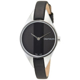Calvin Klein Rebel Black Grey Dial Black Leather Strap Watch for Women - K8P231C1 Authentic Buy Shop Now