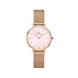 Daniel Wellington Petite Melrose Mother of Pearl Pink Dial Pink Mesh Strap Watch For Women - DW00100513 Authentic Buy Shop Now