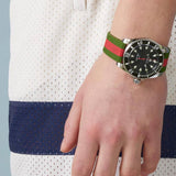Gucci Dive Automatic Black Dial Two Tone Rubber Strap Watch for Men - YA136349 Authentic Buy Shop Now