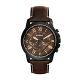 Fossil Grant Chronograph Brown Dial Brown Leather Strap Watch for Men - FS5088 Authentic Buy Shop Now