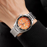 Seiko 5 Sports Automatic Orange Dial Silver Steel Strap Watch For Men - SRPD59K1 Authentic Buy Shop Now