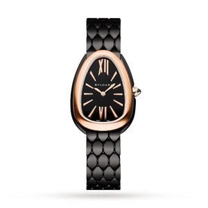 Bvlgari Serpenti Seduttori Black Dial Black Steel Strap Watch for Women - SERPENTI103704 Authentic Buy Shop Now