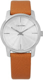 Calvin Klein City Silver Dial Orange Leather Strap Watch for Women - K2G231G6 Authentic Buy Shop Now