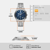 Emporio Armani Chronograph Blue Dial Silver Steel Strap Watch For Men - AR11528 Authentic Buy Shop Now