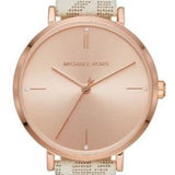 Michael Kors Jayne Three Hand Rose Gold Dial White Leather Strap Watch For Women - MK7128 Authentic Buy Shop Now