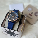 Fossil Bannon Multifunction Blue Dial Blue Silicone Strap Watch for Men - BQ2498 Authentic Buy Shop Now