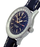 Breitling Navitimer Automatic 38mm Blue Dial Blue Leather Strap Mens Watch - A17325211C1P1 Authentic Buy Shop Now