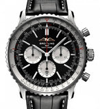 Breitling Navitimer B01 Chronograph 46 Black Dial Black Leather Strap Watch for Men - AB0137211B1P1 Authentic Buy Shop Now
