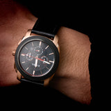 Fossil Machine Chronograph Black Dial Black Leather Strap Watch for Men - FS5120 Authentic Buy Shop Now