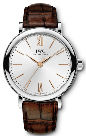 IWC Portofino Automatic Silver Dial Brown Leather Strap Watch for Women - IW357403 Authentic Buy Shop Now