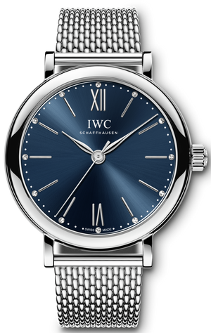 IWC Portofino Automatic Blue Dial Silver Mesh Bracelet Watch for Women - IW357404 Authentic Buy Shop Now