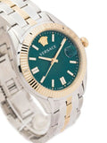 Versace Greca Time Quartz Green Dial Two Tone Steel Strap Watch For Men - VE3K00422 Authentic Buy Shop Now