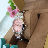 Burberry The City Pink Dial Silver Steel Strap Watch for Women - BU9124 Authentic Buy Shop Now