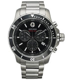 Movado Series 800 Chronograph Black Dial Silver Steel Strap Watch For Men - 2600142 Authentic Buy Shop Now
