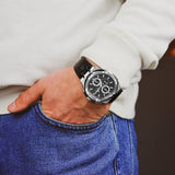 Maurice Lacroix Aikon Chronograph Black Dial Black Leather Strap Watch for Men - AI1018-SS001-330-2 Authentic Buy Shop Now