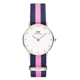Daniel Wellington Classy Winchester White Dial Two Tone NATO Strap Watch For Women - DW00100073 Authentic Buy Shop Now