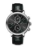 IWC Portofino Chronograph Black Dial Black Leather Strap Watch for Men - IW391029 Authentic Buy Shop Now