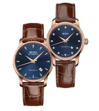 Mido Baroncelli III Automatic Blue Dial Brown Leather Strap Watch For Men - M8600.3.15.8 Authentic Buy Shop Now