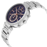 Michael Kors Sawyer Navy Blue Dial Silver Steel Strap Watch for Women - MK6224 Authentic Buy Shop Now