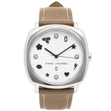 Marc Jacobs Mandy Silver Dial Brown Leather Strap Watch for Women - MJ1563 Authentic Buy Shop Now