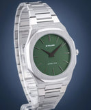 D1 Milano Ultra Thin Moss Green Dial Silver Steel Strap Watch for Men - D1-UTBJ06 Authentic Buy Shop Now