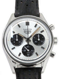 Tag Heuer Carrera Chronograph 60th Anniversary Silver Dial Black Leather Strap Watch for Men - CBK221H.FC8317 Authentic Buy Shop Now