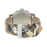 Burberry The City Chronograph White Dial Haymarket Leather Strap Watch For Men - BU9360 Authentic Buy Shop Now