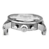 Diesel Badass Chronograph White Dial White Leather Strap Watch For Men - DZ7265 Authentic Buy Shop Now