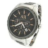 Armani Exchange Chronograph Black Dial Silver Steel Strap Watch For Men - AX1093 Authentic Buy Shop Now