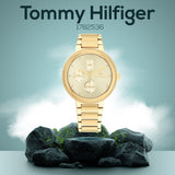 Tommy Hilfiger Joy Analog Gold Dial Gold Steel Strap Watch For Women - 1782536 Authentic Buy Shop Now