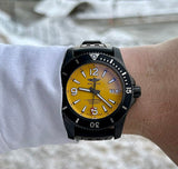 Breitling Superocean Automatic 46mm Yellow Dial Black Rubber Strap Watch for Men - M17368D71I1S1 Authentic Buy Shop Now