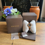 Gucci Guccissima Collection Quartz Black Dial Rose Gold Steel Strap Watch For Women - YA134509 Authentic Buy Shop Now
