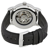 Emporio Armani Luigi Silver Skeleton Dial Black Leather Strap Watch For Men - AR1981 Authentic Buy Shop Now