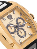 Versace Dominus Chronograph Gold Dial Black Silicone Strap Watch For Men - VE6H00223 Authentic Buy Shop Now