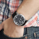 Fossil Nate Chronograph Black Dial Black Leather Strap Watch for Men - JR1436 Authentic Buy Shop Now