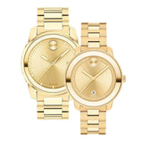 Movado Bold Verso Gold Dial Gold Steel Strap Watch for Men - 3600861 Authentic Buy Shop Now
