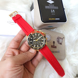 Fossil Bannon Multifunction Black Dial Red Silicone Strap Watch for Men - BQ2499 Authentic Buy Shop Now