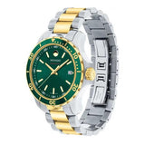 Movado Series 800 Green Dial Two Tone Steel Strap Watch for Men - 2600147 Authentic Buy Shop Now